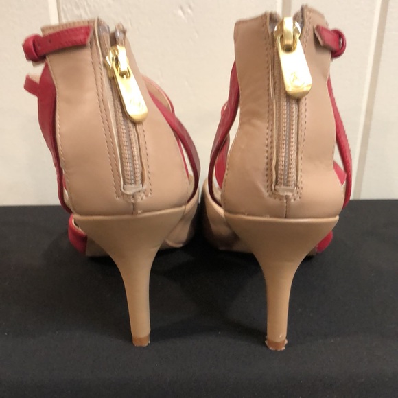 Adrienne Vittadini Xtra Sandals Tan and Red - Picture 3 of 16